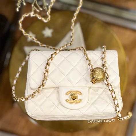 chanel white pearl bag|Chanel clear tote bag.